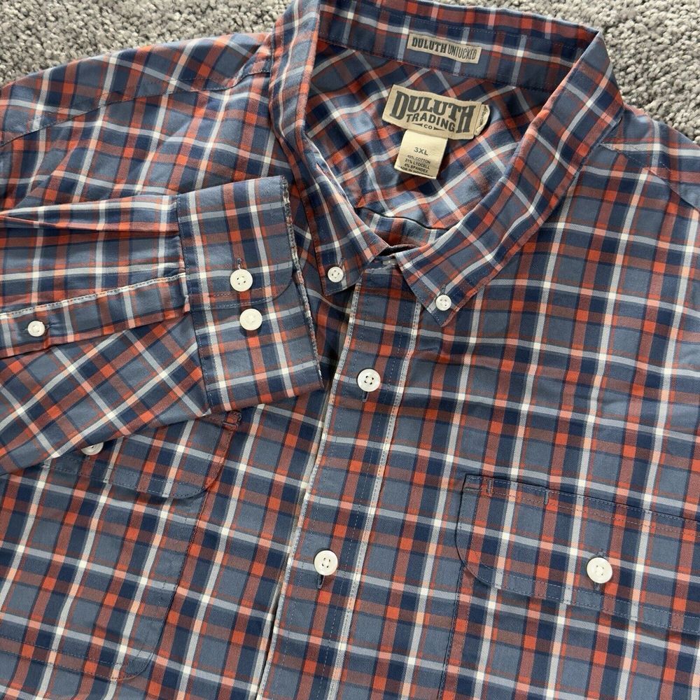 Duluth Trading Co‎ Duluth Untucked Shirt Men 3XL Plaid Button Down Performance